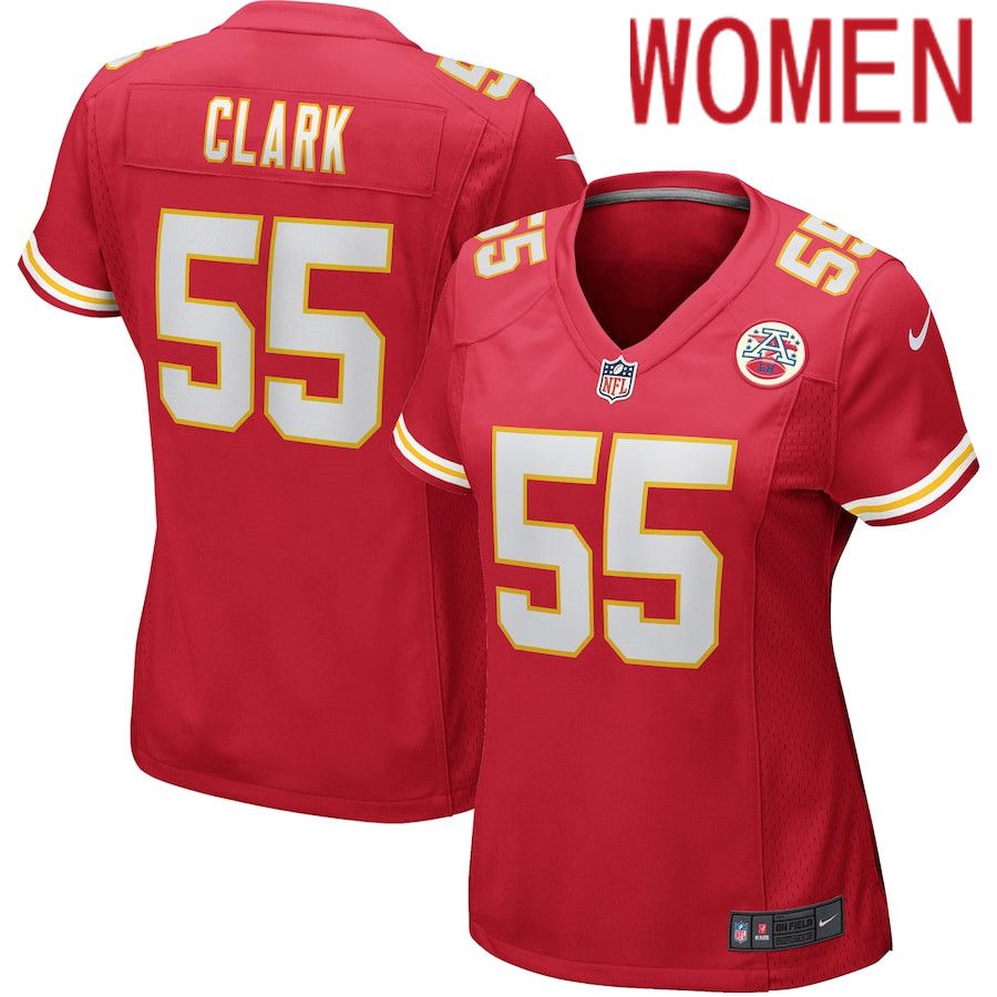 Women Kansas City Chiefs #55 Frank Clark Red Nike Game NFL Jersey